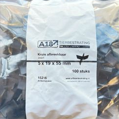 A18 Voegkruisjes / spacer afbreekbaar 5 x 19 x 55 mm Zwart Per zak a 100 stuks