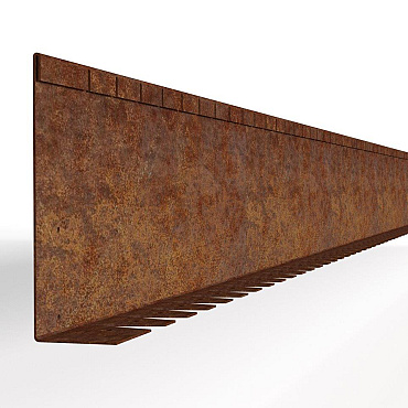 Kantopsluiting Single flex (flg) 300x16,5 cm - CORTEN