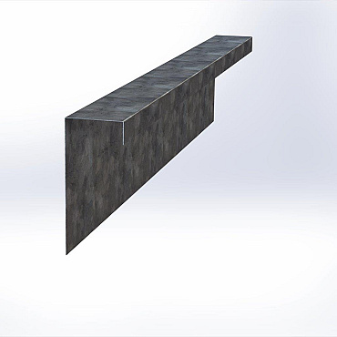 Overzetstuk muurelement recht 150x30x12,8 - VERZINKT