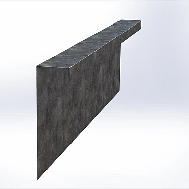 Overzetstuk muurelement recht 150x45x12,8 - VERZINKT