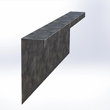 Overzetstuk muurelement recht 150x45x15,8 - VERZINKT