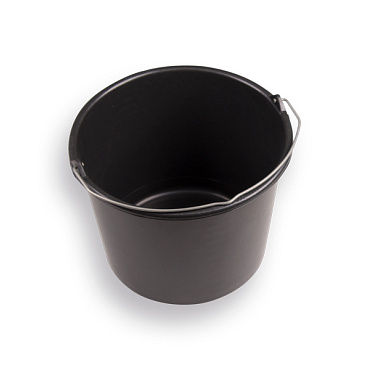 Bouwemmer GRIPLINE 12 liter, zwart met hengsel