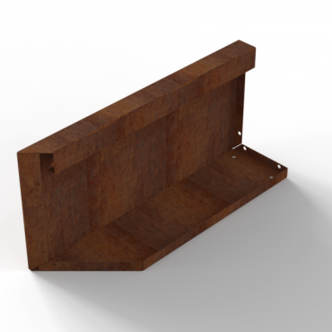 Plantenbak Module+ Uitwendig hoekpaneel (B) 60x28 R - CORTEN