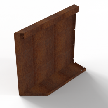 Plantenbak Module+ Uitwendig hoekpaneel (B) 60x56 R - CORTEN
