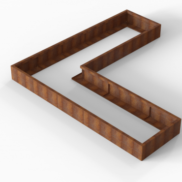 Plantenbak Module+ Corten 300x300x28 cm (90cm diep) - CORTEN