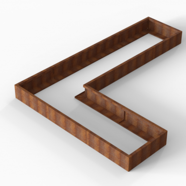 Plantenbak Module+ Corten 360x270x28 cm (90cm diep) - CORTEN