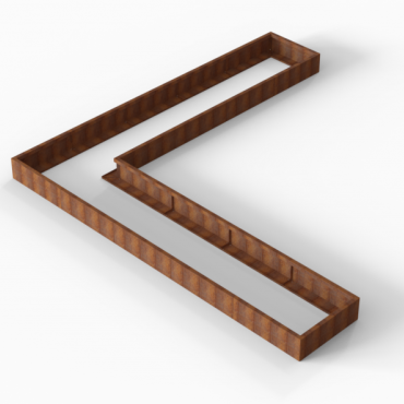 Plantenbak Module+ Corten 450x450x28 cm (90cm diep) - CORTEN