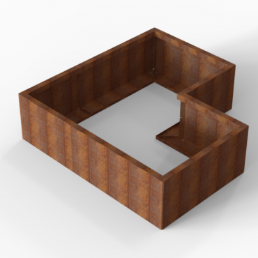 Plantenbak Module+ Corten 150x150x42 cm (90cm diep) - CORTEN