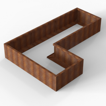 Plantenbak Module+ Corten 270x180x42 cm (90cm diep) - CORTEN