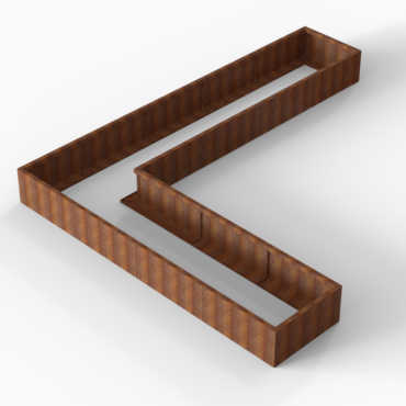 Plantenbak Module+ Corten 450x360x42 cm (90cm diep) - CORTEN