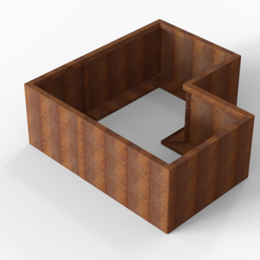 Plantenbak Module+ Corten 150x150x56 cm (90cm diep) - CORTEN