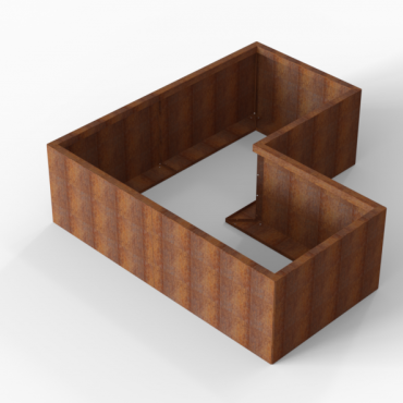 Plantenbak Module+ Corten 180x180x56 cm (90cm diep) - CORTEN