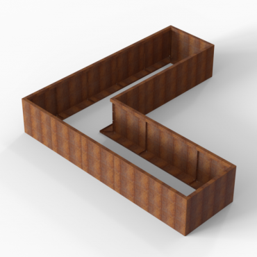 Plantenbak Module+ Corten 300x300x56 cm (90cm diep) - CORTEN