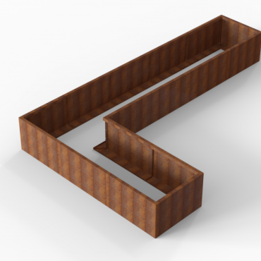 Plantenbak Module+ Corten 450x270x56 cm (90cm diep) - CORTEN