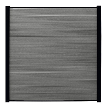 WPC (composiet) Fency naturel horizontaal scherm 178 cm breed x ca. 200 cm hoog Ocean met zwarte onderplank