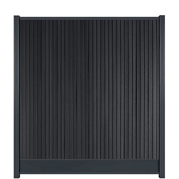 WPC (composiet) Fency Rhombus verticaal scherm 178 cm breed x ca. 200 cm hoog Carbon met antraciet onderplank