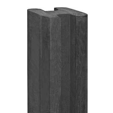 Berton©-sleufpaal Zaan antraciet, vlakke kop 11,5 x 11,5 x 265 cm hoekmodel met brede ondersleuf