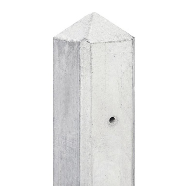 Berton©-paal IJssel wit/grijs diamantkop 10x10x190 cm hoekmodel