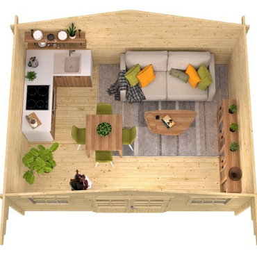 Blokhut - Tuinhuis Pavel | 44mm | vuren onbehandeld