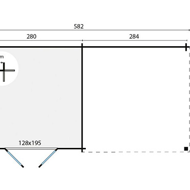 Blokhut - Tuinhuis Hasse | 28 mm | vuren groen geïmpregneerd
