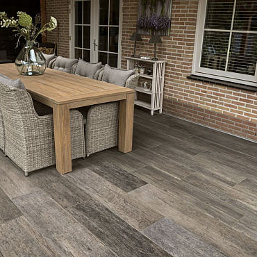 keramische tegel 30x120x2 cm rustic wood oak grey