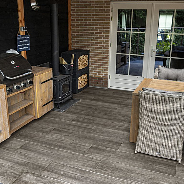keramische tegel 30x120x2 cm woodlook bricola grey