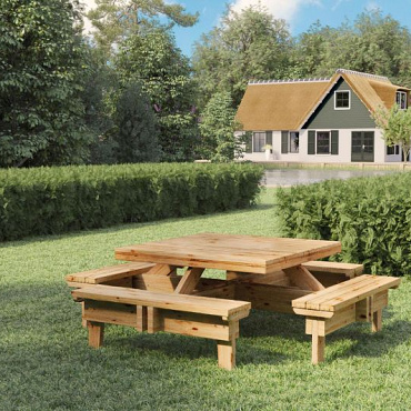 picknicktafel vuren ge mpregneerd gedroogd vierkant