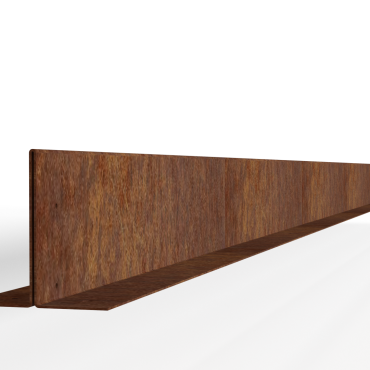 kantopsluiting double flg 300x10 cm   corten