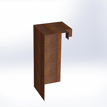 overzetstuk muurelement hoek 20x45x15 8 cm   corten