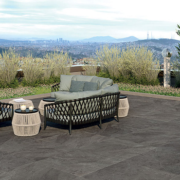 keramische tegels stones 100x100x2 cm nero