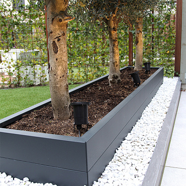 bloembak modulair poedercoat antraciet 300x300x28 cm