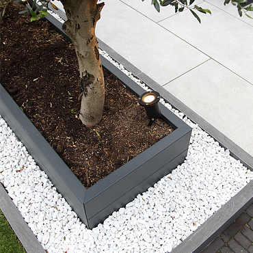 bloembak modulair poedercoat antraciet 300x300x28 cm