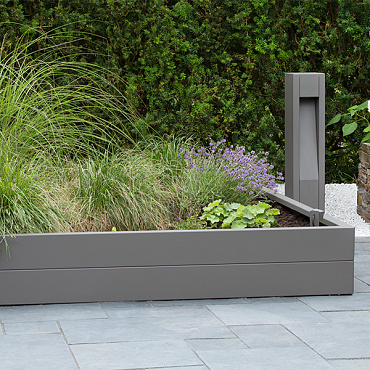bloembak modulair poedercoat taupe 120x30x42 cm