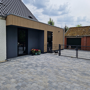 stonique trommel 21x14x7 cm grijs zwart