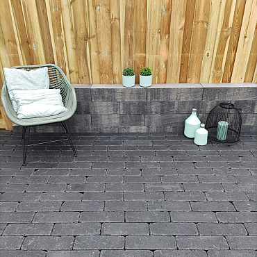 antieke trommel longstone 7 cm antraciet