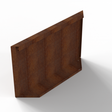 bloembak module kopschot paneel d 90x56 cm   corten