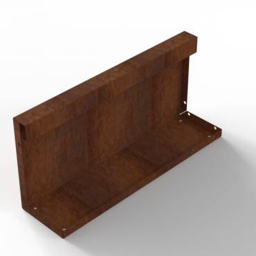 bloembak module recht paneel a 60x28 cm   corten