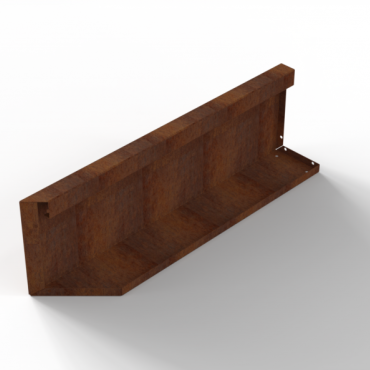 bloembak module uitwendig hoekpaneel b 90x28 cm r   corten
