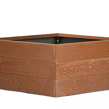 bloembak modulair   corten 120x120x42 cm