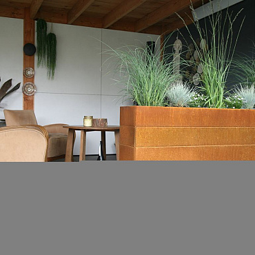 bloembak modulair   corten 150x120x56 cm