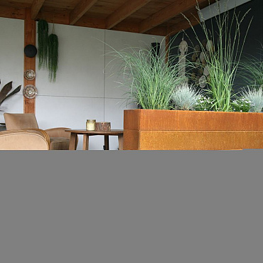 bloembak modulair   corten 240x150x70 cm