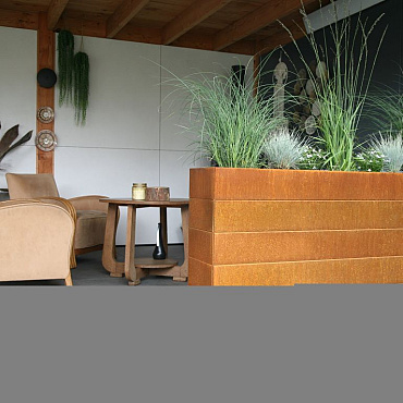 bloembak modulair   corten 300x60x70 cm