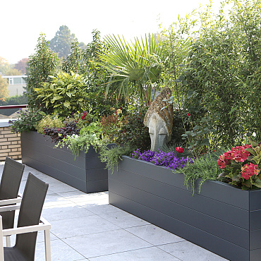 bloembak modulair   antraciet 240x60x28 cm