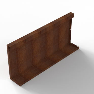 bloembak module recht paneel a 90x42 cm   corten