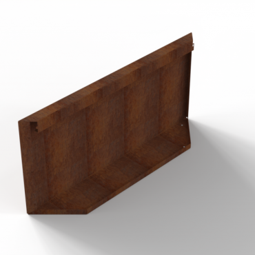 bloembak module kopschot paneel d 90x42 cm   corten