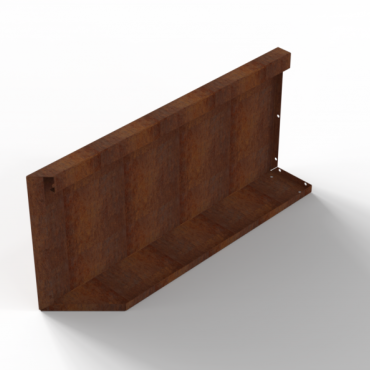 bloembak module uitwendig hoekpaneel b 90x42 cm r   corten