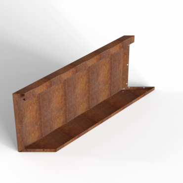 bloembak module parallel paneel e 90x42 cm l   corten
