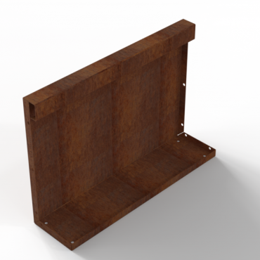 bloembak module recht paneel a 60x42 cm   corten