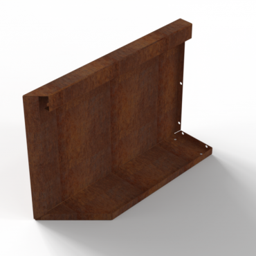 bloembak module uitwendig hoekpaneel b 60x42 cm r   corten