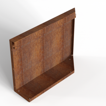 bloembak module uitwendig hoekpaneel b 60x42 cm l   corten